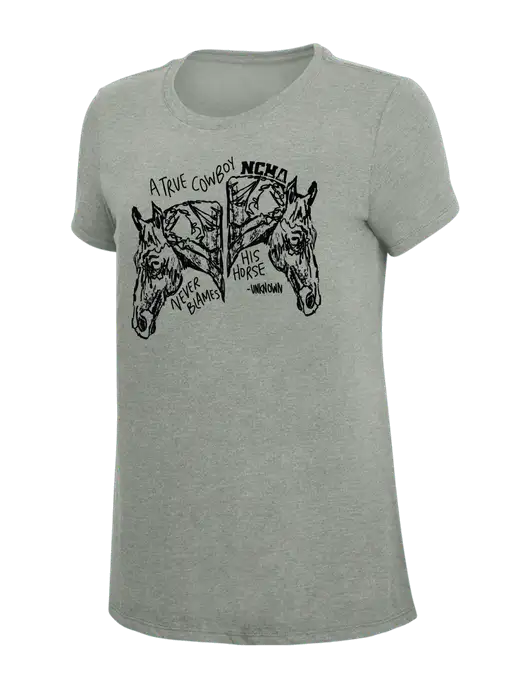 Womens Simply Soft Grey Frost 4.5oz  Poly/Combed Ring Spun Cotton T-Shirt w/True Cowboy Logo
