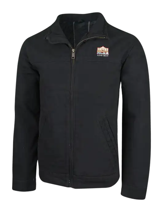 Cornerstone Black Washed Duck Cloth Flannel Lined Work Jacket w/NCHA Alamo Circuit Logo