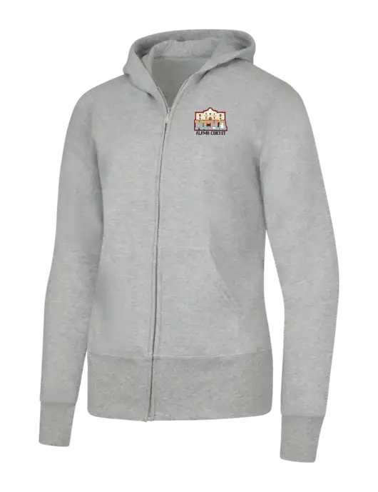 Grey Heather Womens Core Fleece Full-Zip Hooded Sweatshirt w/NCHA Alamo Circuit Logo
