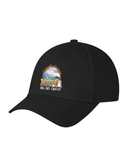 Black Structured Cap Hook & Loop w/NCHA Big Sky Circuit Logo
