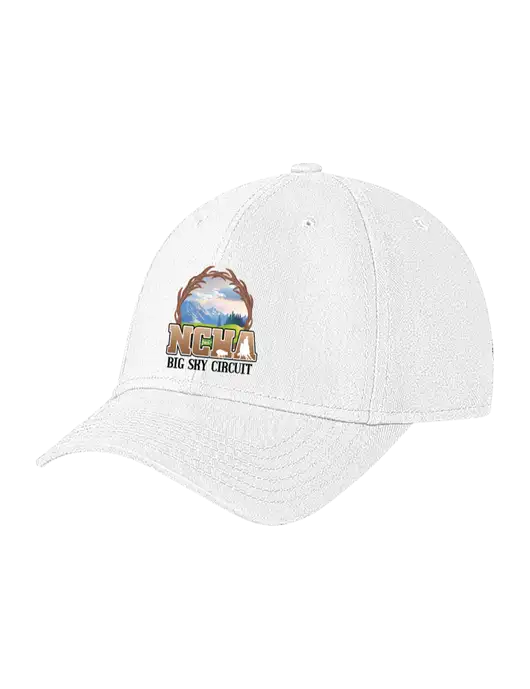 White Structured Soft Snap Closure Hook & Loop Cap w/NCHA Big Sky Circuit Logo