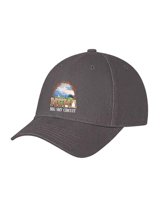 Medium Dark Grey Structured Soft Snap Closure Hook & Loop Cap w/NCHA Big Sky Circuit Logo