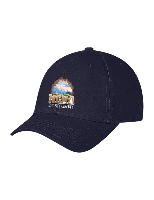 Navy Structured Soft Snap Closure Hook & Loop Cap w/NCHA Big Sky Circuit Logo
