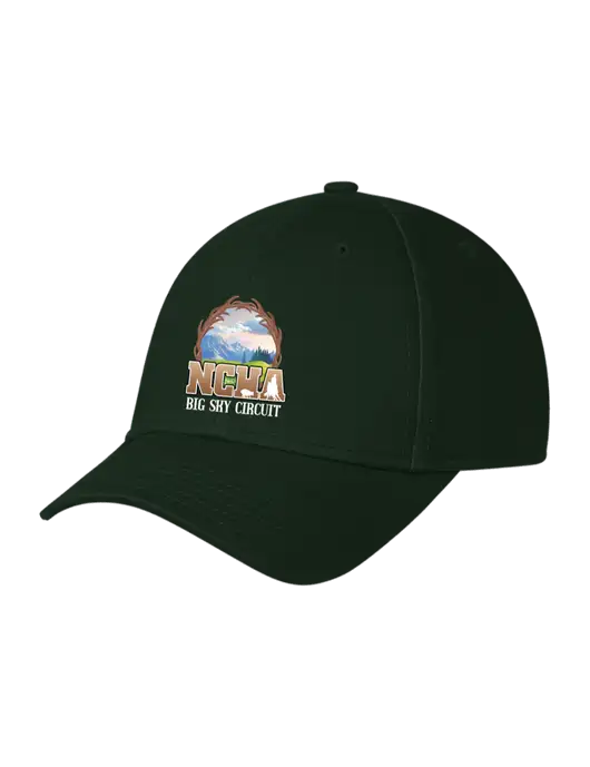 Dark Green Structured Cap Hook & Loop w/NCHA Big Sky Circuit Logo