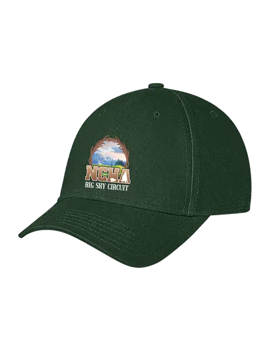 Dark Green Structured Soft Snap Closure Hook & Loop Cap w/NCHA Big Sky Circuit Logo
