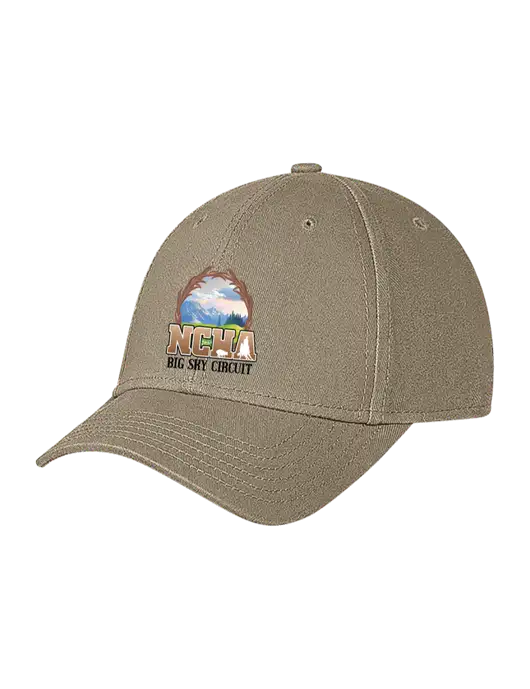 Tan Structured Soft Snap Closure Hook & Loop Cap w/NCHA Big Sky Circuit Logo