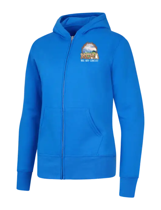 Royal Womens Core Fleece Full-Zip Hooded Sweatshirt w/NCHA Big Sky Circuit Logo