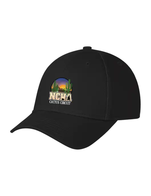 Black Structured Cap Hook & Loop w/NCHA Cactus Circuit Logo