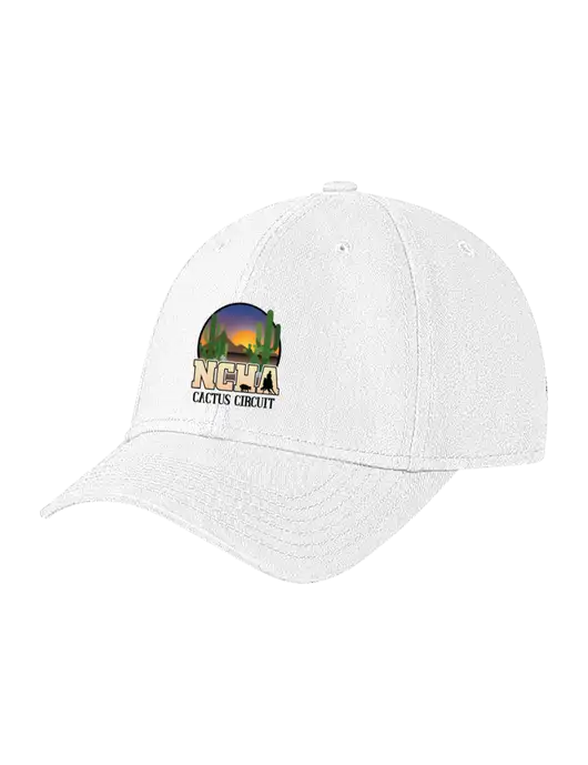 White Structured Soft Snap Closure Hook & Loop Cap w/NCHA Cactus Circuit Logo
