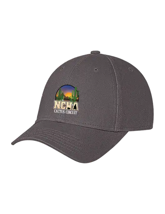 Medium Dark Grey Structured Soft Snap Closure Hook & Loop Cap w/NCHA Cactus Circuit Logo