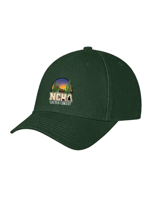 Dark Green Structured Soft Snap Closure Hook & Loop Cap w/NCHA Cactus Circuit Logo