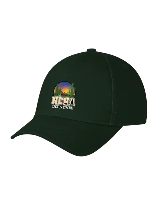 Dark Green Structured Cap Hook & Loop w/NCHA Cactus Circuit Logo