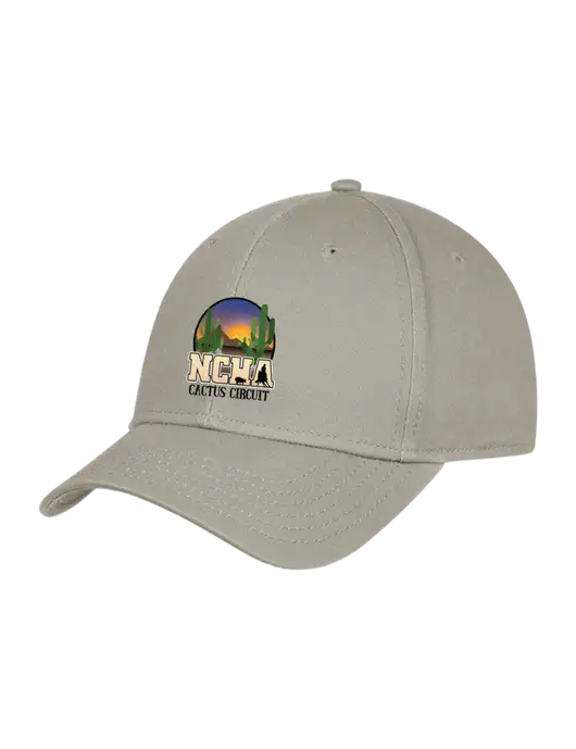 Tan Structured Cap Hook & Loop w/NCHA Cactus Circuit Logo
