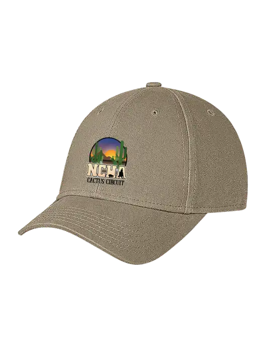 Tan Structured Soft Snap Closure Hook & Loop Cap w/NCHA Cactus Circuit Logo