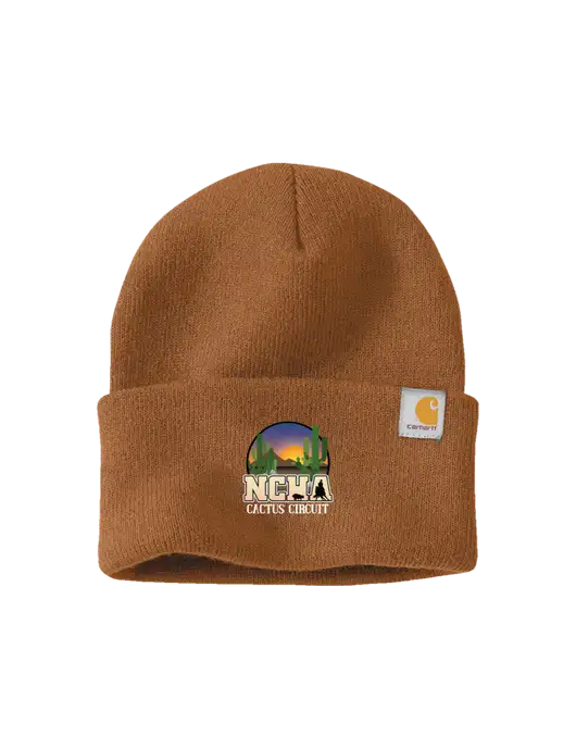 Carhartt Light Brown Watch Cap 2.0 w/NCHA Cactus Circuit Logo