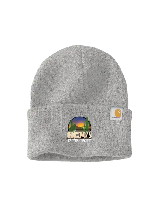 Carhartt Light Grey Heather Watch Cap 2.0 w/NCHA Cactus Circuit Logo