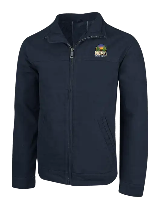 Cornerstone Navy Washed Duck Cloth Flannel Lined Work Jacket w/NCHA Cactus Circuit Logo