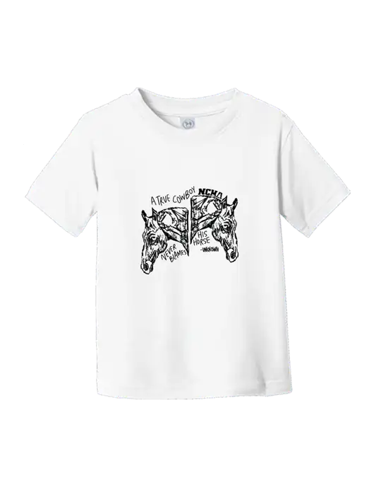 Rabbit Skins White Toddler Fine Jersey Tee w/True Cowboy Logo