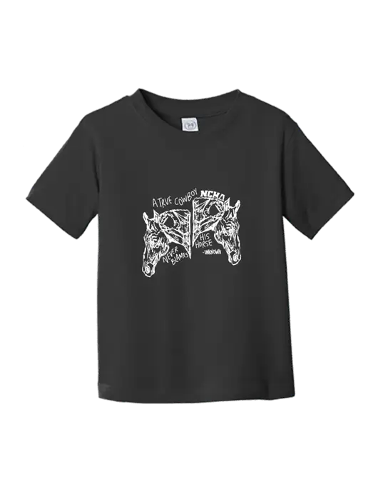 Rabbit Skins Black Toddler Fine Jersey Tee w/True Cowboy Logo