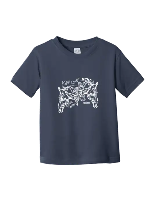 Rabbit Skins Navy Toddler Fine Jersey Tee w/True Cowboy Logo