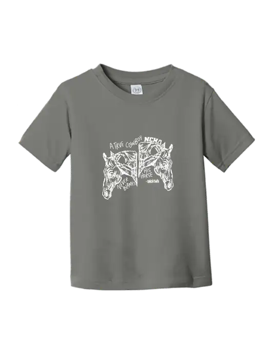 Rabbit Skins Charcoal Toddler Fine Jersey Tee w/True Cowboy Logo