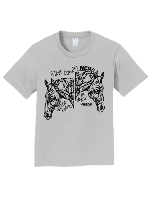 Youth Ring Spun Silver 4.5 oz T-Shirt w/True Cowboy Logo