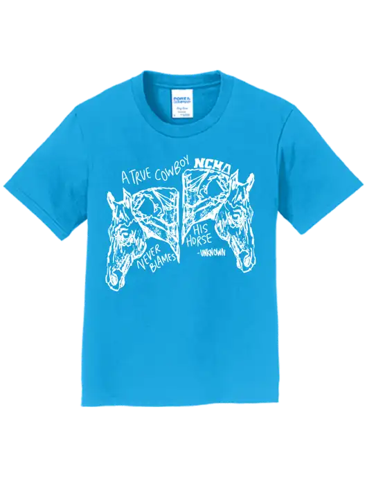 Youth Ring Spun Sapphire 4.5 oz T-Shirt w/True Cowboy Logo