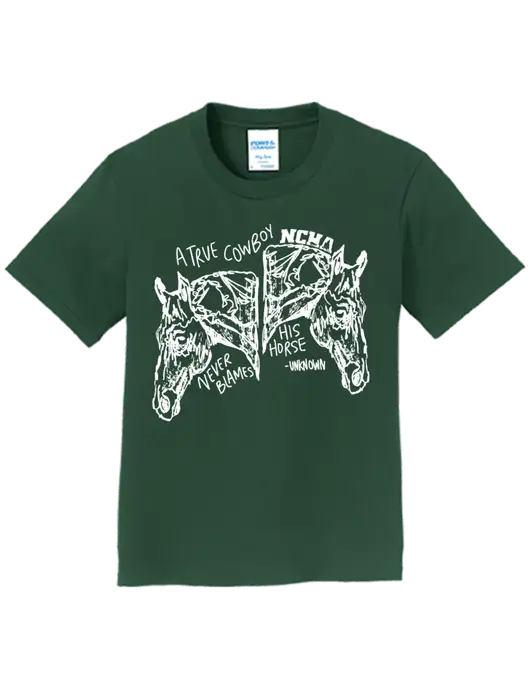 Youth Ring Spun Forest Green 4.5 oz T-Shirt w/True Cowboy Logo
