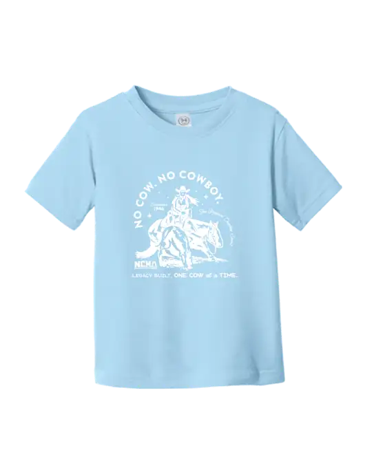 Rabbit Skins Light Blue Toddler Fine Jersey Tee w/No Cow No Cowboy Logo