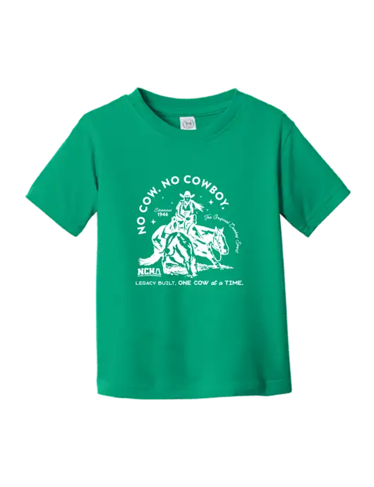 Rabbit Skins Kelly Toddler Fine Jersey Tee w/No Cow No Cowboy Logo