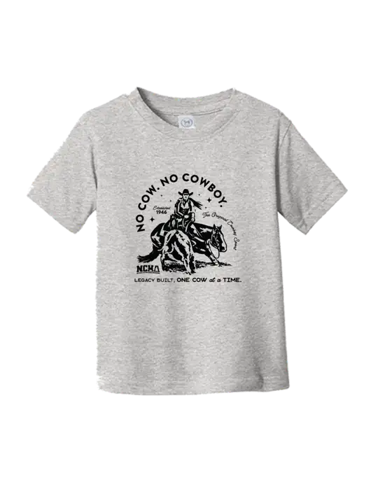 Rabbit Skins Light Grey Heather Toddler Fine Jersey Tee w/No Cow No Cowboy Logo