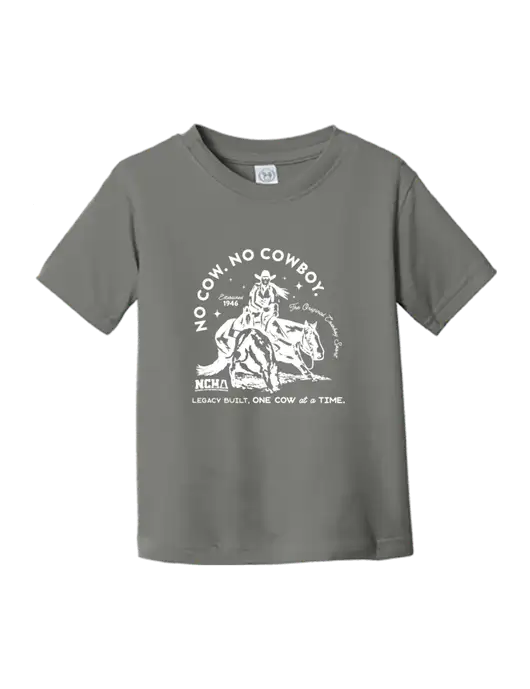 Rabbit Skins Charcoal Toddler Fine Jersey Tee w/No Cow No Cowboy Logo