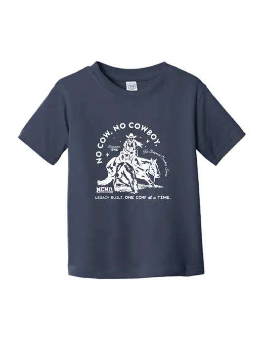 Rabbit Skins Navy Toddler Fine Jersey Tee w/No Cow No Cowboy Logo