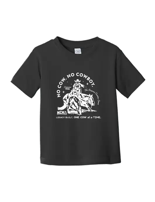 Rabbit Skins Black Toddler Fine Jersey Tee w/No Cow No Cowboy Logo