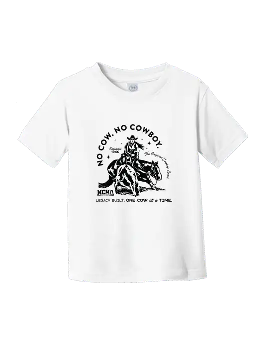 Rabbit Skins White Toddler Fine Jersey Tee w/No Cow No Cowboy Logo