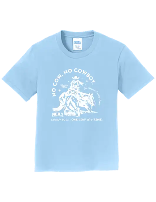 Youth Ring Spun Light Blue 4.5 oz T-Shirt w/No Cow No Cowboy Logo