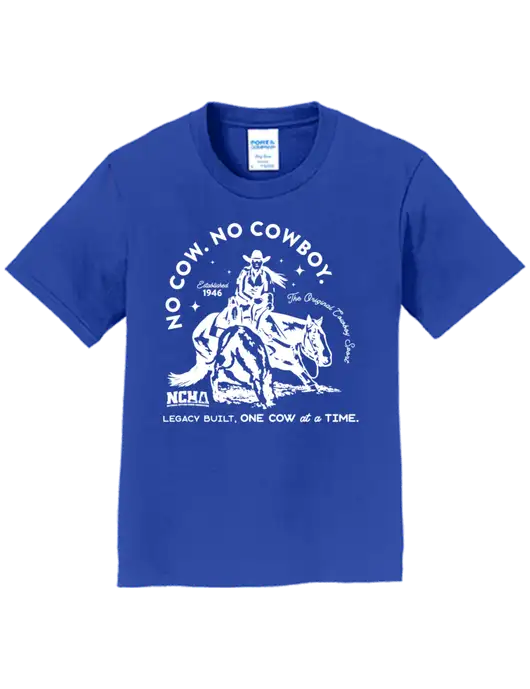 Youth Ring Spun Royal 4.5 oz T-Shirt w/No Cow No Cowboy Logo