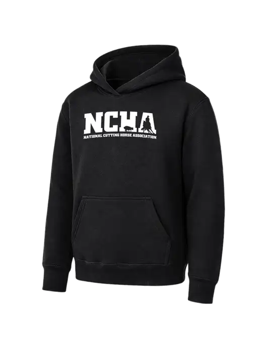 Youth Black 7.8 oz Pullover Hooded Sweatshirt w/NCHA Logo