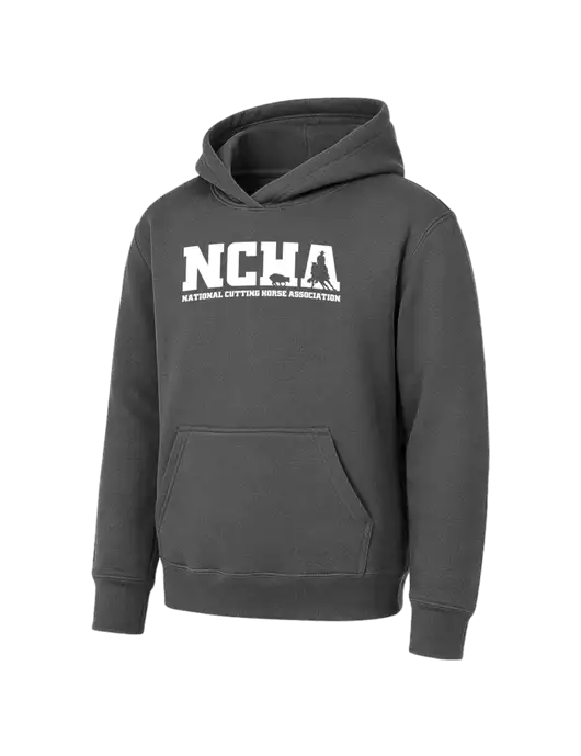 Youth Charcoal 7.8 oz Pullover Hooded Sweatshirt w/NCHA Logo