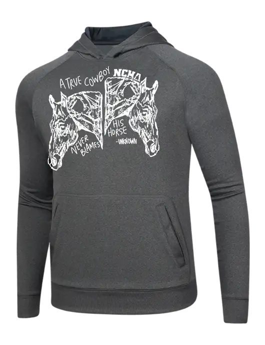 Tech Graphite Heather Fleece Hooded Sweatshirt w/True Cowboy Logo