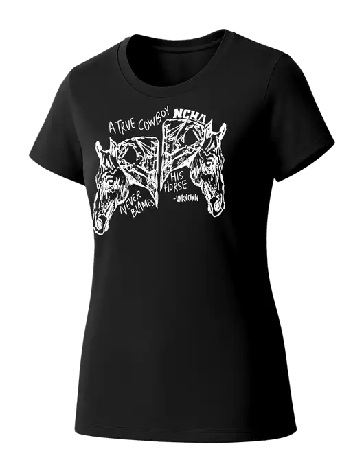 Womens Seriously Soft Black T-Shirt w/True Cowboy Logo