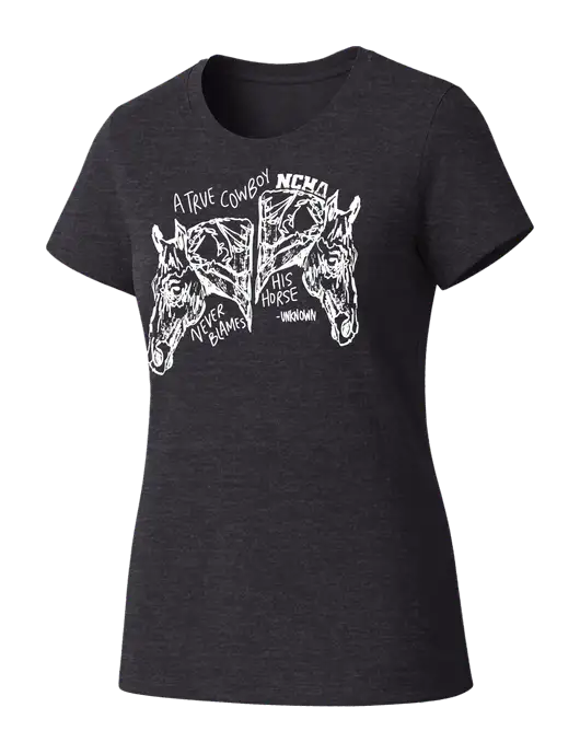 Womens Seriously Soft Heathered Charcoal T-Shirt w/True Cowboy Logo