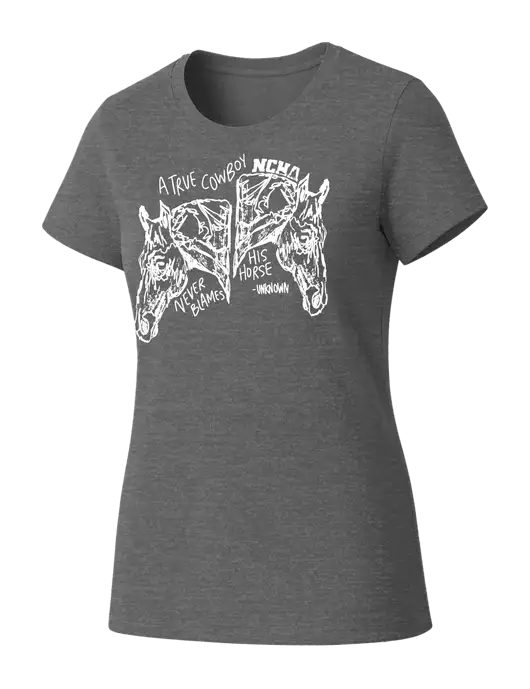 Womens Seriously Soft Grey Frost T-Shirt w/True Cowboy Logo
