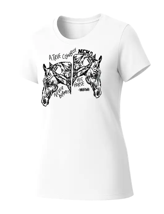 Womens Seriously Soft White T-Shirt w/True Cowboy Logo