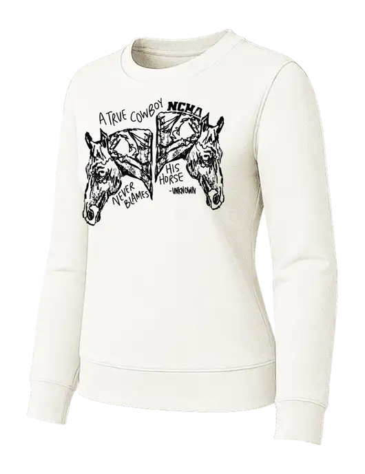 Womens Ivory Loft Crewneck Sweatshirt w/True Cowboy Logo