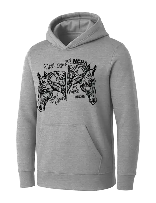 Womens Light Grey Heather Core Fleece Pullover Hooded Sweatshirt w/True Cowboy Logo