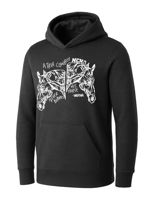 Womens Dark Grey Heather Core Fleece Pullover Hooded Sweatshirt w/True Cowboy Logo