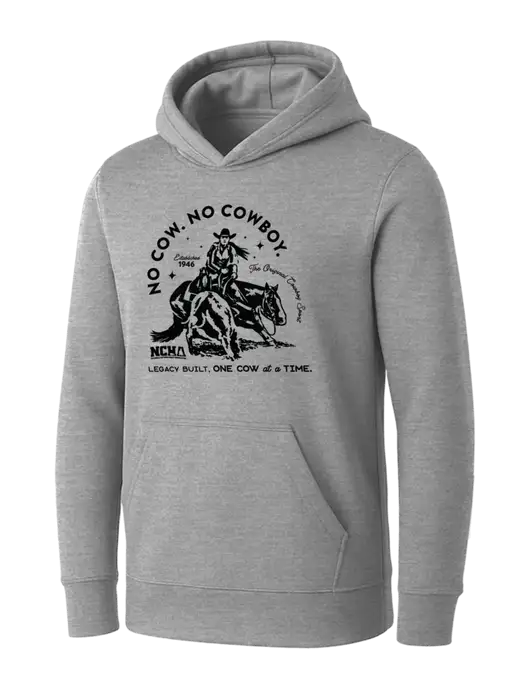 Womens Light Grey Heather Core Fleece Pullover Hooded Sweatshirt w/No Cow No Cowboy Logo