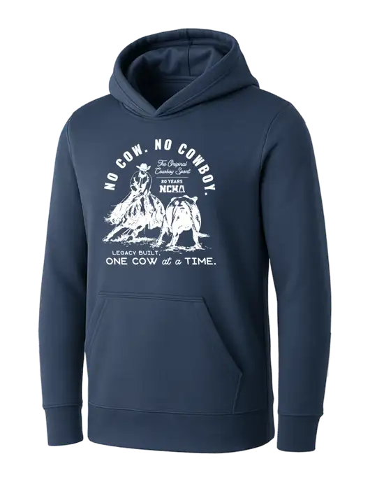 Womens Navy Core Fleece Pullover Hooded Sweatshirt w/No Cow No Cowboy Logo