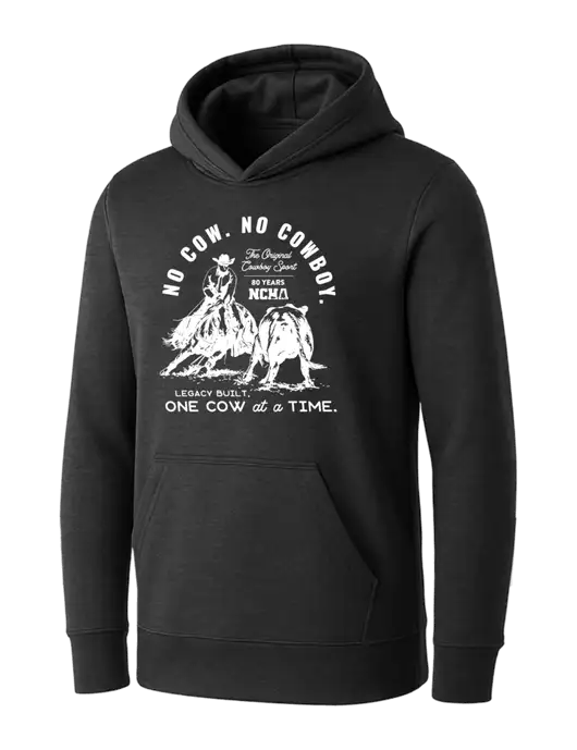 Womens Dark Grey Heather Core Fleece Pullover Hooded Sweatshirt w/No Cow No Cowboy Logo